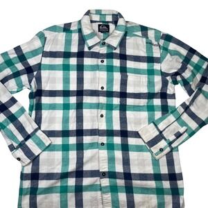 Quiksilver‎ Flannel Shirt Mens Medium Plaid Button Down Long Sleeve Casual Top